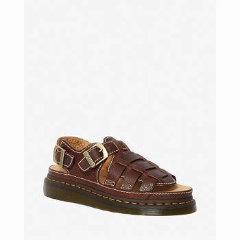 Dr Martens 8092 Kožené Fisherman - Tmavo Hnede Sandale Panske, DR0076